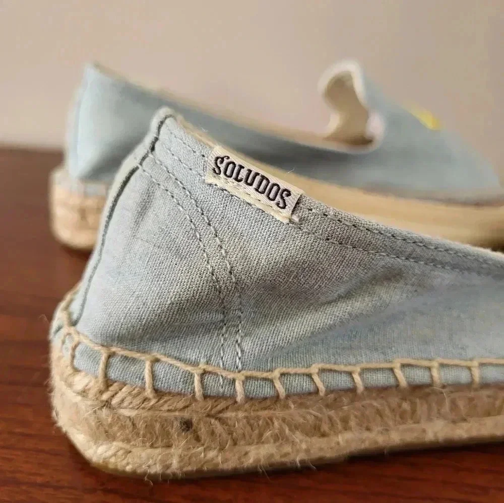 Soludos Lemon Platform Smoking Slipper Espadrilles(9.5)